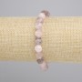 Rose Quartz Faceted Beads Bracelet, 8×7 mm diameter, 18 cm length, stretch