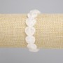 Rock Crystal Heart Bracelet, 14 mm diameter, 18 cm length, stretch
