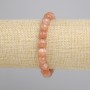Sunstone Selenite Bracelet, smooth ball, diameter 8mm+-, length 18cm+- stretch