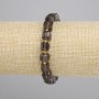Smoky Quartz Bracelet, faceted cube, diameter 8x8mm+- seed beads 3mm+-, length 18cm+- stretch