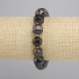 Garnet Bracelet with Faceted Beads, 11–12×11–12 mm, 3 mm seed beads, 18 cm stretch bracelet
