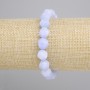 Aquamarine Bracelet polyhedrons, diameter 10x9mm+-, length 18cm+- stretch