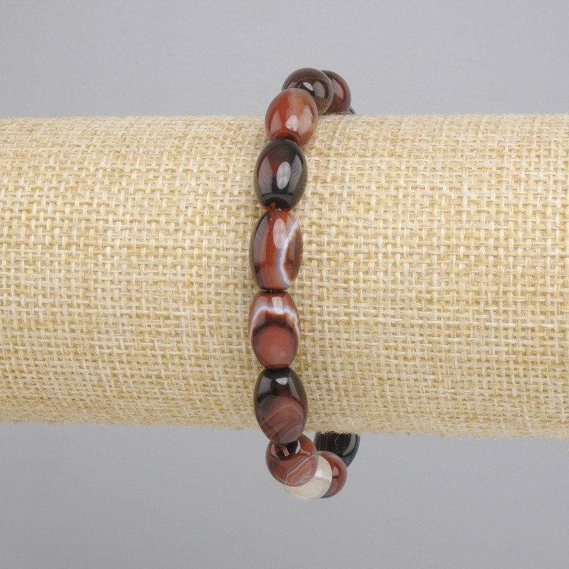 Agate Bracelet grain bead, diameter 12x8mm+-, length 18cm+- stretch