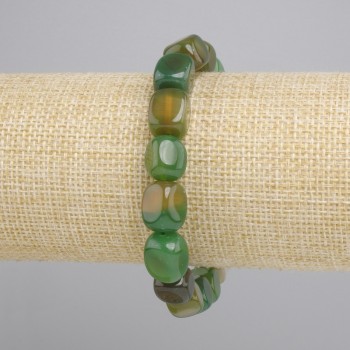 Agate Bar Bracelet, diameter 11-12x9mm+-, length 18cm+- stretch