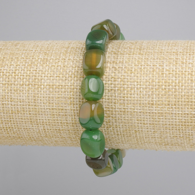 Agate Bar Bracelet, diameter 11-12x9mm+-, length 18cm+- stretch