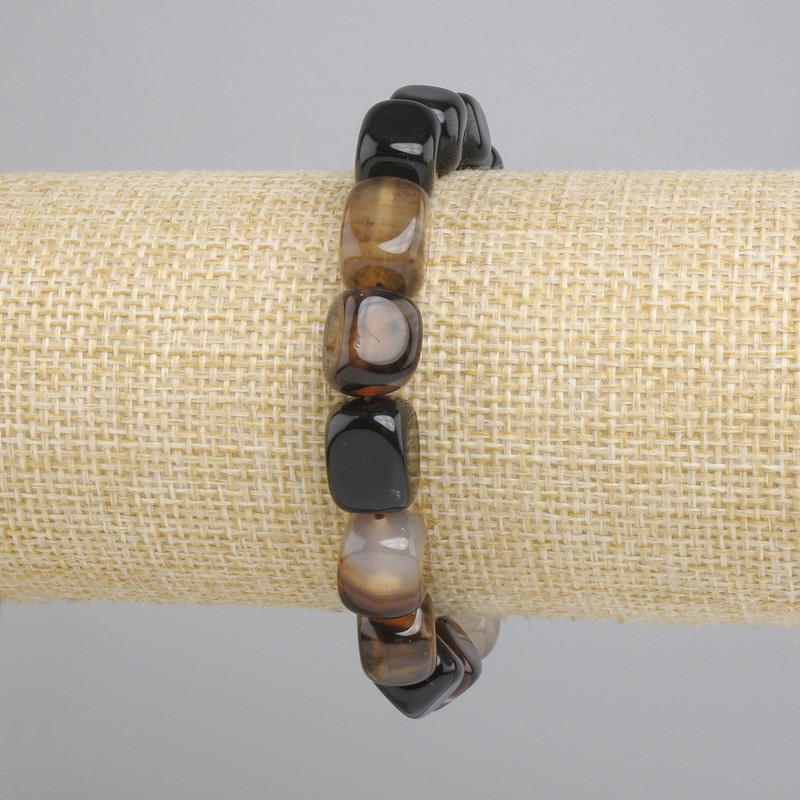 Agate Bar Bracelet, diameter 12x8.5-9mm+-, length 18cm+- stretch