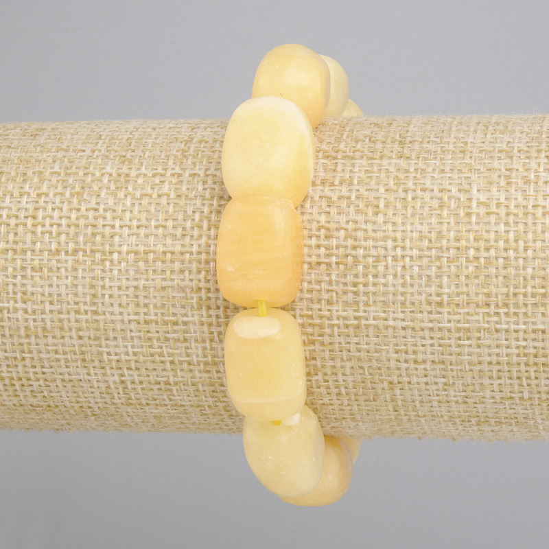 Yellow Agate Bar Bracelet, diameter 14-17x11-12.5mm+-, length 18cm+- stretch