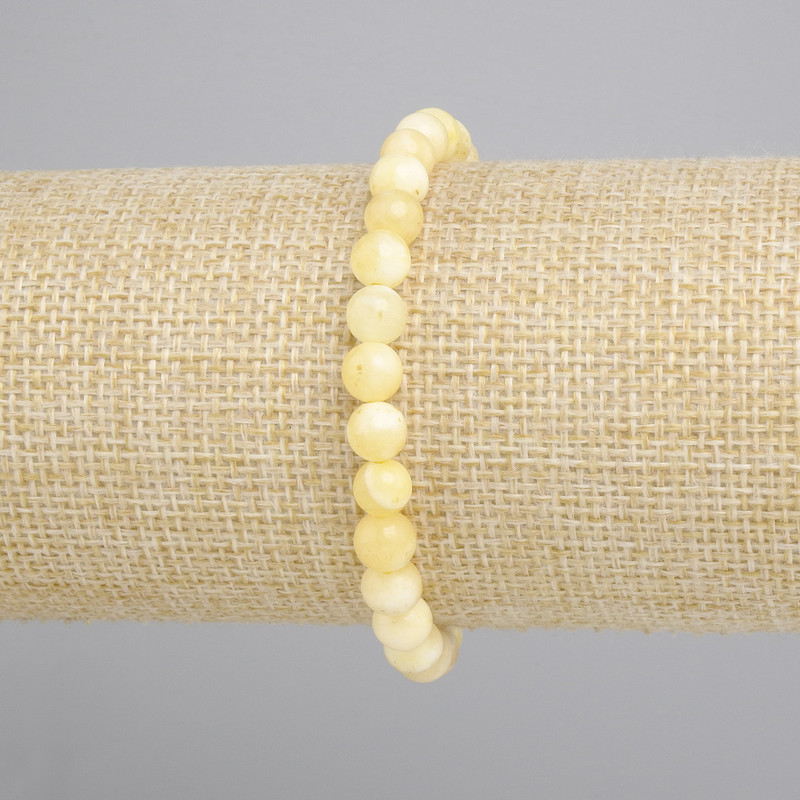 Yellow Agate Smooth Ball Bracelet, diameter 6mm+-, length 18cm+- stretch