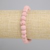 Pink Volcanic Lava Smooth Round Bead Bracelet, diameter 8mm+-, length 18cm+- stretch