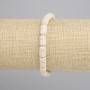 Beige volcanic lava cylinder bracelet, diameter 10×6 mm ±, length 18 cm ±, stretch