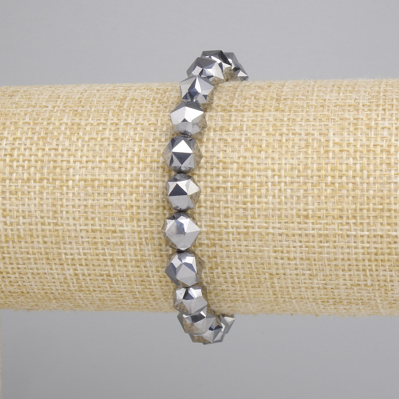 Terahertz Bracelet Polyhedrons, diameter 8x7mm+-, length 18cm+- stretch