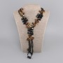 Three-row Assorted Stone Necklace, length 55cm+