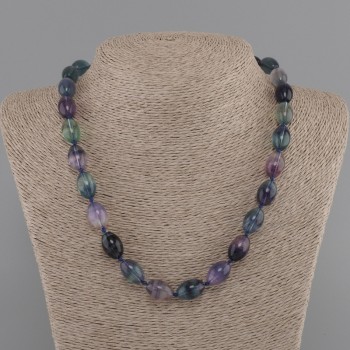 Fluorite Necklace grain 14x10mm+-, length 45cm+- with clasp