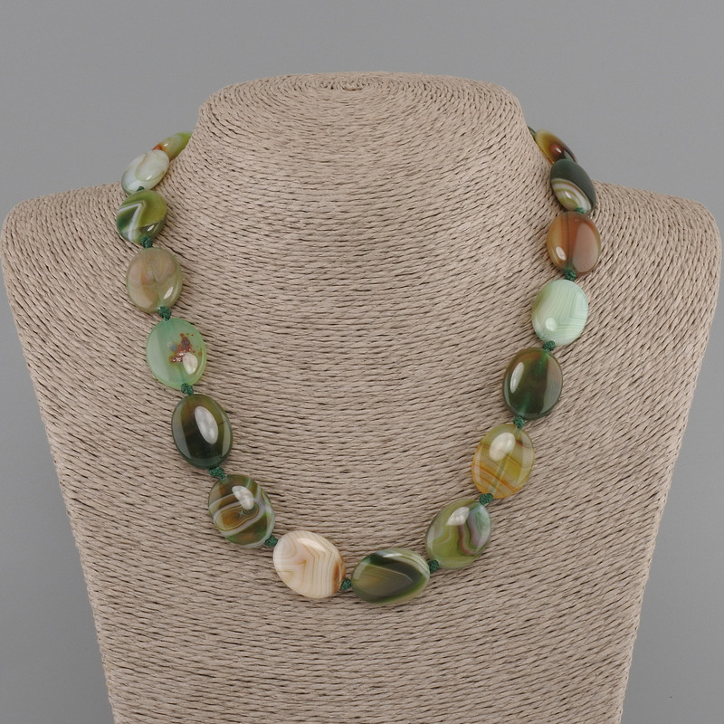 Necklace Agate Oval 20×15 mm ±, 45 cm ± with clasp