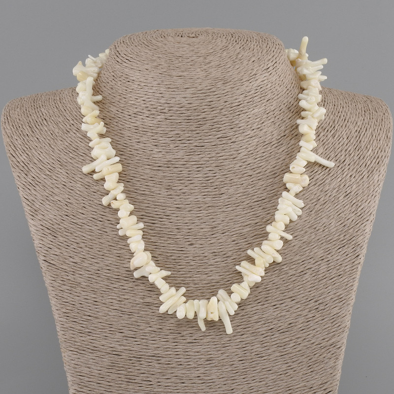 Coral Beads Needle-Shaped Chips 6-18×1-4mm ±, 45 cm ± with Clasp