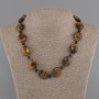 Necklace Tiger's Eye drop 20x17mm+- Aventurine Cairo Night bead 6mm+-, length 45cm+- with clasp