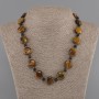 Necklace Tiger's Eye coin 15-16mm+- Aventurine Cairo Night bead 6mm+-, length 45cm+- with clasp