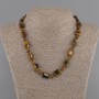 Necklace Tiger's Eye rectangle 14x10mm+- Aventurine Cairo Night bead 6mm+-, length 45cm+- with clasp