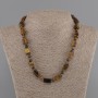Necklace Tiger's Eye tumbled bar 11-12x7-8mm+- bead 6mm+-, length 45cm+- with clasp