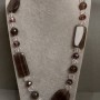 Long necklace of agate and Czech crystal, length 90 cm+