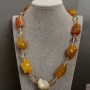 Necklace of Agate and Czech Crystal, Length 51 cm+