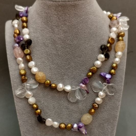 Assorted Stone Necklace, length 55 cm+