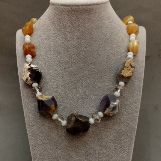 Agate Necklace, length 64 cm+