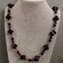Necklace Agate Czech Crystal, length 84 cm+