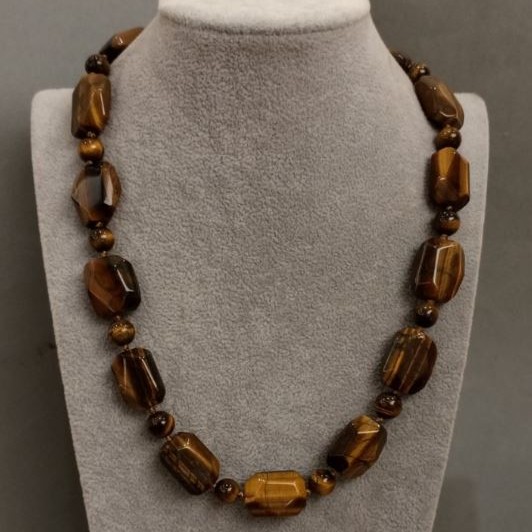 Tiger's Eye Necklace, 47 cm+