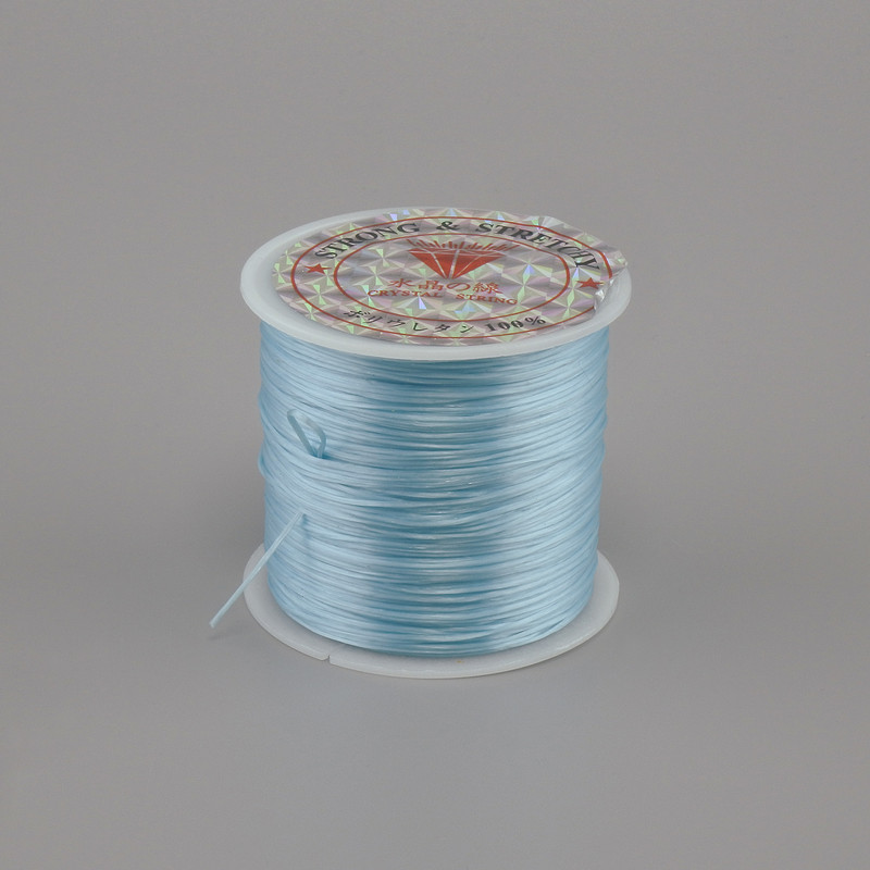 Blue craft elastic cord on spool, 30 m length