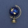 Brooch Globe enamel gold-tone metal 36×24 mm+