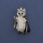 Brooch 'Cat Queen' with enamel on golden-toned metal 38×30 mm+
