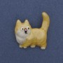 Cat Brooch with Golden Enamel, 31x34 mm+