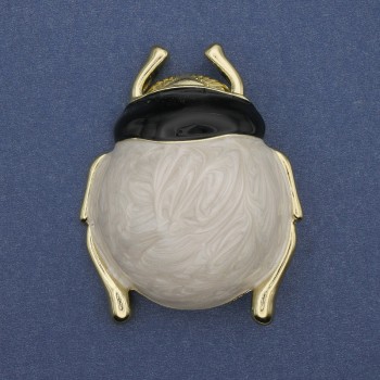 Brooch pendant Beetle enamel golden metal 55×43 mm+