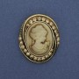 Brooch Cameo 'Lady' with Golden Shine