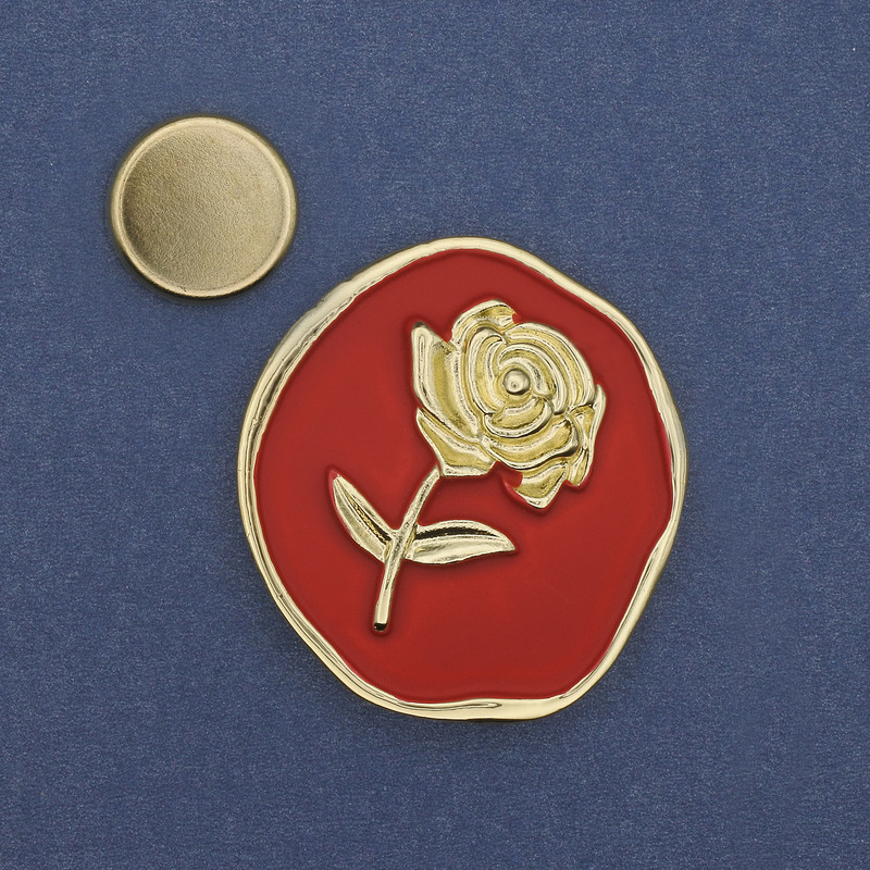 Magnetic Brooch Accent, enamel and gold-tone metal, 41mm+