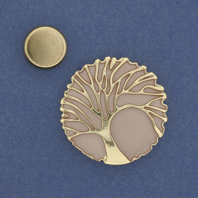 Magnetic Brooch Accent Enamel Gold-Tone Metal 41mm+