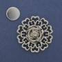 Flower Brooch on Magnet, Silver-Colored Metal, 42mm+