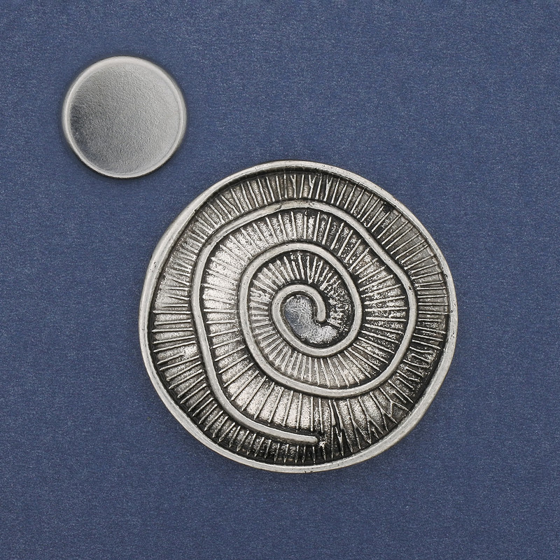 Magnetic Brooch 'Accent' Silver-Tone Metal 41mm+