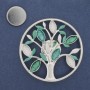 Magnetic Brooch Accent Silver Enamel