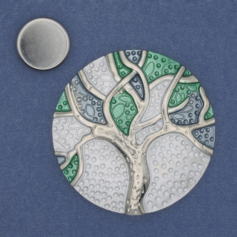 Magnetic Brooch 'Accent' Silver-tone Enamel 50 mm+