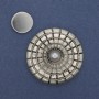 Magnetic Brooch Accent Pearl Silver-Tone Metal 40mm+
