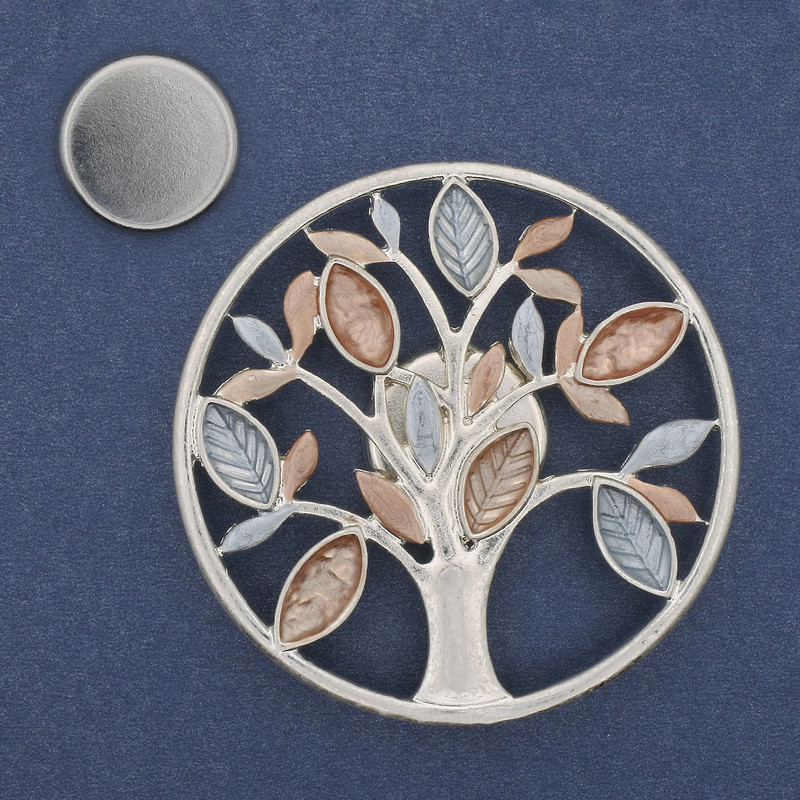 Magnetic Brooch 'Accent' Enamel on Silver-Toned Metal 50mm+