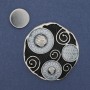 Magnetic Brooch 'Accent' Enamel on Silver-tone Metal 45mm+