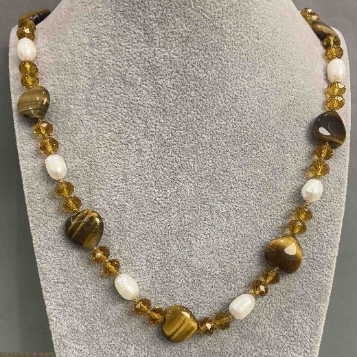 Long Necklace with Assorted Stones 90cm+