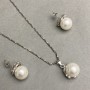 Majorca Pearl Pendant on a Chain (about 40 cm) and Stud Earrings