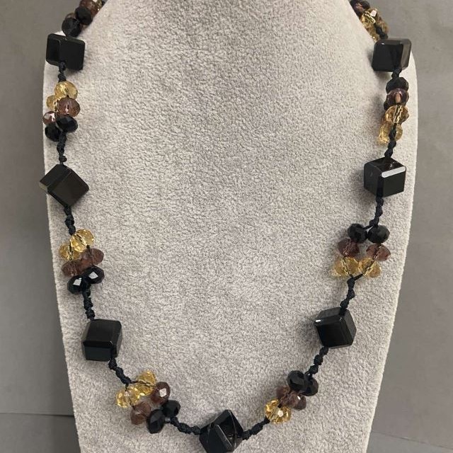 Long Necklace with Assorted Stones, Length 116 cm+