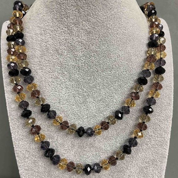 Long Czech Crystal Necklace, length 158 cm+