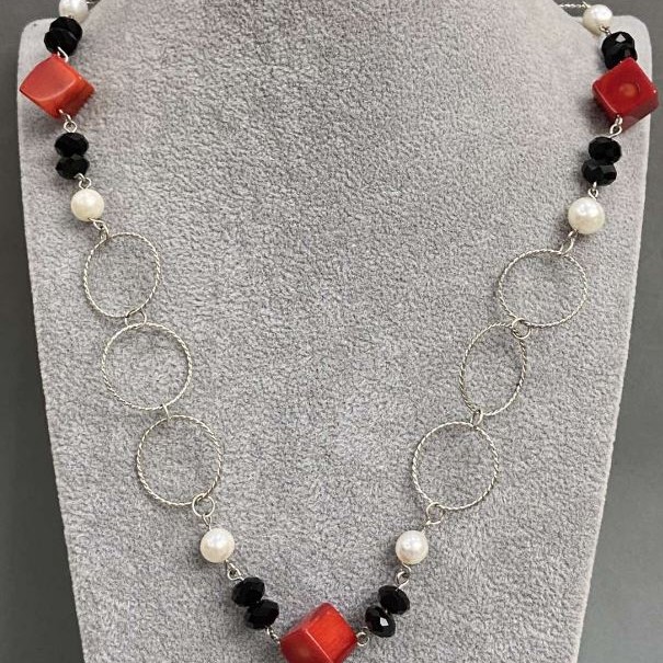 Necklace Assorted Stones, 80 cm+