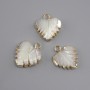 Pendant with Mother-of-Pearl Leaf in Bezel, 16×14 mm+